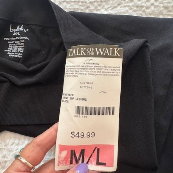 Belldini Rhinestone Zip Leggings, Black, Size M/L NWT - Picture 5 of 5